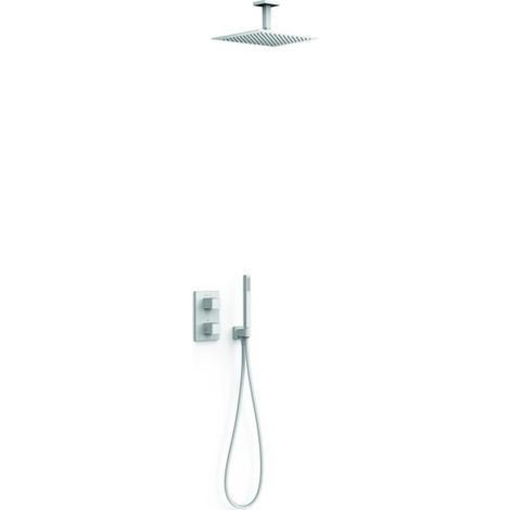 Kit robinet thermostatique encastré 2 voies pour douche Therm-box Blanc mat - TRES 00635003BM