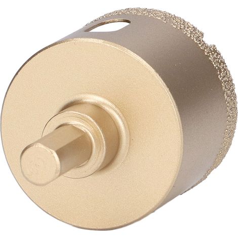 Trépan diamanté carbure pour carrelage, ouvreur de trous 45mm, foret pour porcelaine verre, queue triangulaire acier. (1/5)