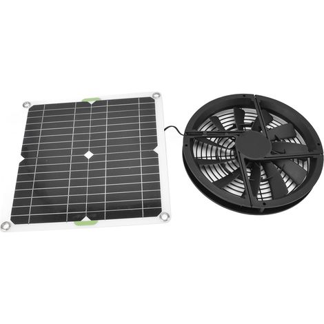 Panneau solaire 100W, ventilateur d'extraction circulaire 10 pouces pour niche à animaux, sans batterie (1/5)