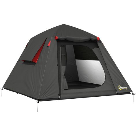 Tente de camping pour 2 personnes, tente dôme imperméable et coupe-vent 3000 mm avec 2 portes, 2 fenêtres en filet, 2 fenêtres latérales et sac de transport.