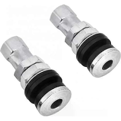 Lot de 2 valves de pneu courtes pour pneus tubeless, valves à vide argentées, pièces de rechange automobiles (1/5)