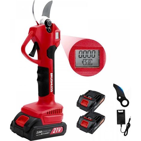 Forbici elettriche da potatura senza spazzole 300W – 3 modalità + 2 batterie – cesoie da giardino senza fili per il taglio di rami, per giardinaggio, fai-da-te e uso professionale
