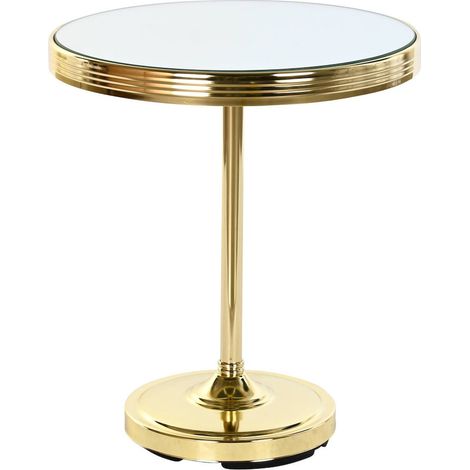 Bout de canapé élégance dorée avec miroir - Doré miroir éclatant (1/4)