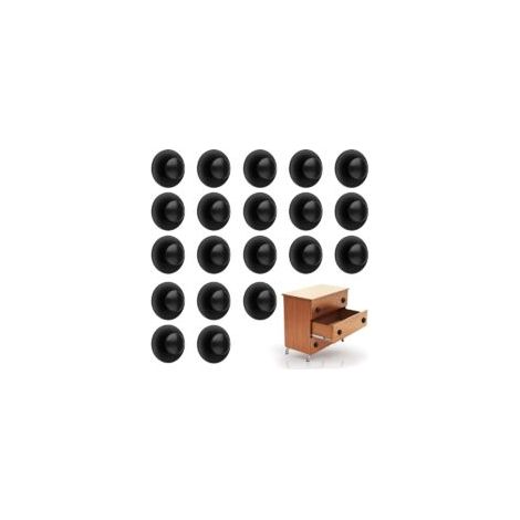 Juego de 20 tiradores autoadhesivos para cajones, sin necesidad de taladrar, para armarios de cocina, color negro mate - Crezuo
