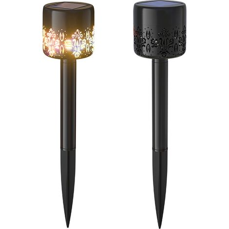 Lampes solaires de jardin, lot de 2, 30 x 6 cm, multicolores, détecteur de mouvement, décoration extérieure pour pelouse (1/5)