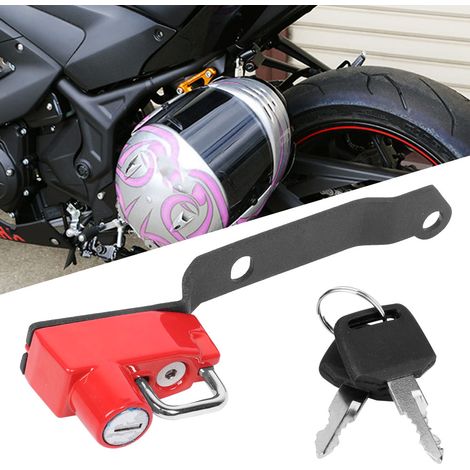 Diebstahlsicheres Helmschloss aus Aluminiumlegierung, passend für Yamaha MT25 MT03 YZF R25 R3 2014-2019 Motorradmodifikation (Rot) (1/5)