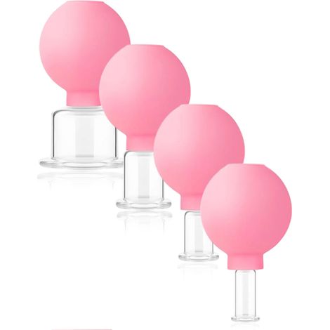 Ventosa De Cupping - Vidrio Borosilicato Y Silicona Médica - Para Cara Cuello Y Cuerpo - 4 Unidades (1/5)