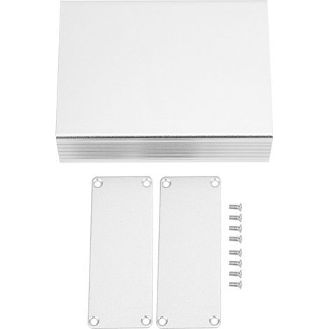 Boîte de projet en aluminium Coque électronique de jonction PCB bricolage argent mat intégré 29x74x100mm (1/5)