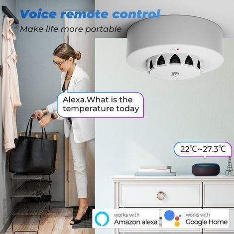 2-in-1 Rauch- und Wärmemelder, Rauchmelder mit fortschrittlichem fotoelektrischem Rauchsensor, LED-Anzeige und Stummschalttaste (1/3)