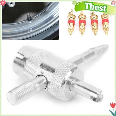 Tbest Ensemble d'outils de noyaux de valve Outil de Noyau de Valve Durable, Conception à Rainure Antidérapante, Idéal auto coffret (1/5)