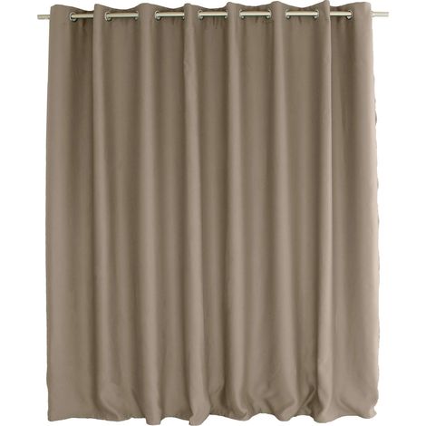 Rideau occultant 300 cm x 240 cm en polyester – Œillets en métal argenté – Tissu certifié OEKO-TEX – Pour ambiance tamisée – Enjoy Home (1/2)