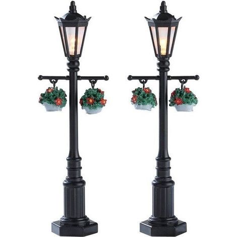 Lemax Old English Lamp Post Set Of 2 - Set di 2 vecchi lampioni inglesi per villaggio di Natale