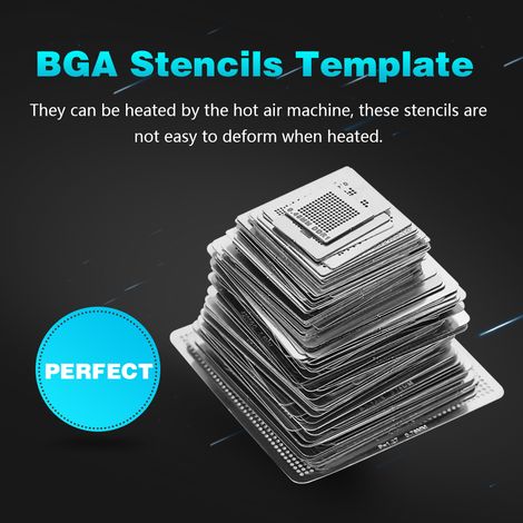 130-teiliges BGA Universal Reballing Rework Netz Schablonen Stahlgitter Direkt-Heißset (1/5)
