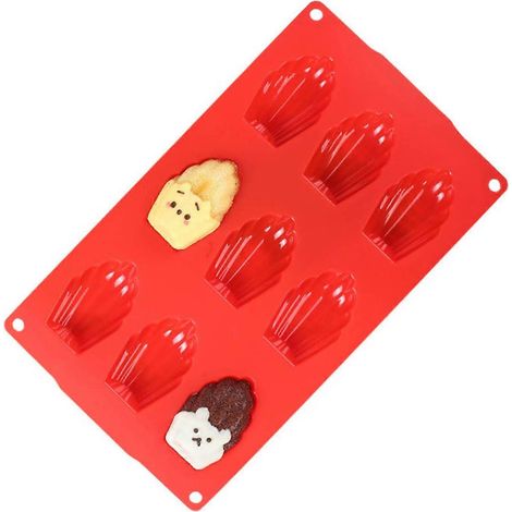HONORNIC - Moule à madeleines en silicone alimentaire, sans BPA, en forme de coquillage. Moule à biscuits antiadhésif. (1/5)