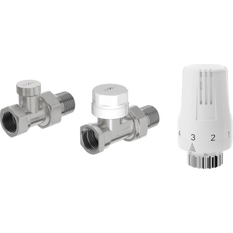 Mexen G01 Thermostat-Set gerade, Nickel - W914-012-918-01 (1/2)