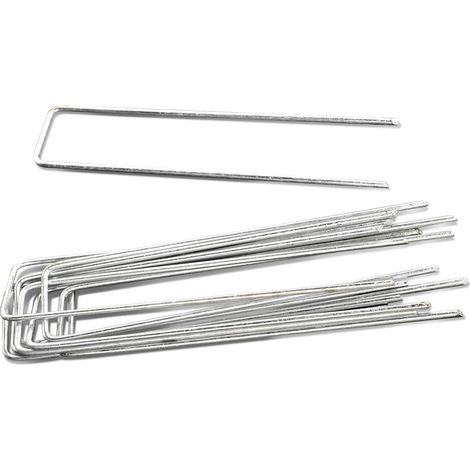 Terre Jardin – Lot de 10 agrafes de paillage en métal inoxydable – Ø 3 mm – Hauteur 17 cm – Fixation pour toile de paillage ou géotextile