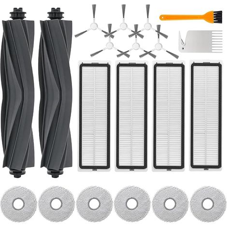 Accessoires pour Dreame L10s Ultra / L10 Ultra / L10 Prime/Xiaomi X20+ Accessoires pour Aspirateurs avec 2 Brosse Principale 6 Chiffons de Nettoyage 4 Filtre 6 Brosse Latérale (1/5)