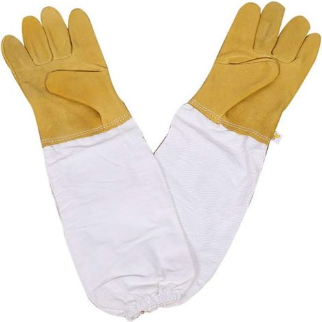 1 Paire Gants apiculture,Manches longues,Cuir de chèvre,Résistant piqûres,Apiculteur débutant (1/5)