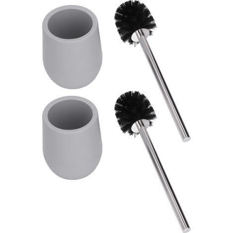 2er-Set WC-Reinigungsbürste mit arretierbarem Gewinde, praktisch, effizient, sicher, zuverlässig und langlebig, Reinigungswerkzeuge, Grau (2 Stück/Innenbox) (1/5)
