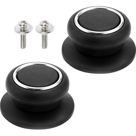 Boutons de Couvercle Universels en Bakélite et Acier Inoxydable, Poignées de Remplacement Anti-brûlure pour Couvercles de Casseroles,Pour Poignée de Couvercle en Verre,Boutons Universelle Cuisine