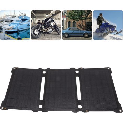 Faltbare Solartasche aus monokristallinem Silizium mit 30 W Leistung, 3-fach faltbares Ladegerät, Akku mit Dual-USB-Spannungsregler (18 V/5 V), Schwarz. (1/5)