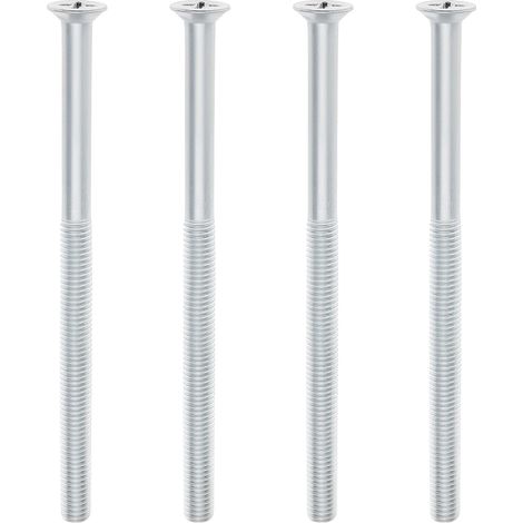 4 Vis Cruciformes Longues M5 X 80 Mm en Fer Galvanisé pour Portes Composites en PVC Blanc (1/5)