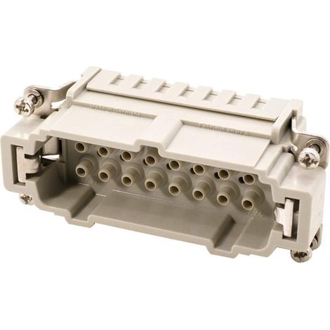 HARTING Han 6HvE mit 2 Schaltkontakte Stifteinsatz (M) Crimpanschluss, 8-polig 6/2+PE 830V - 500V Steuerkontakt, 16A - 1 Stück (1/2)