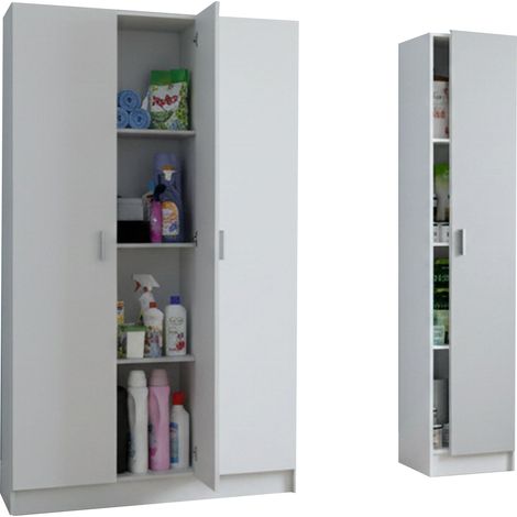 Armadio Multiuso Grande Sinnai, Modulabile, 7 Ripiani, 4 Ante, 146x180h cm Bianco