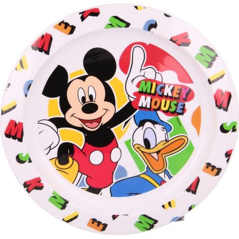 STOR Piatto Piano Originale Disney Mickey in plastica alimentare per bambini (1/2)