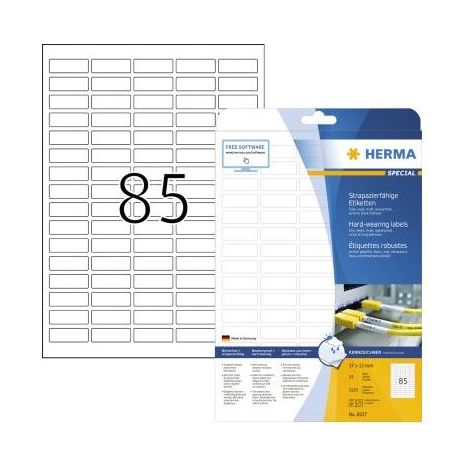 HERMA Etik. strapazierf. A4 weiß 37x13mm Folie wfest 2125St. (8337) (1/5)