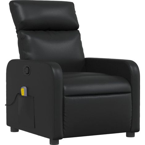 Poltrona relax TV funzione massaggio reclinabile 6 punti massaggio in PVC nero DEC027032