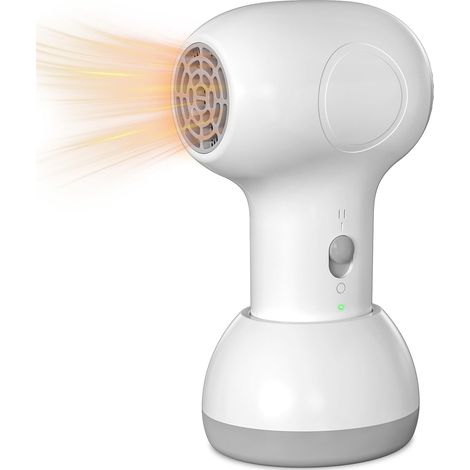 Sèche-cheveux sans fil pour bébés, modèle enfant avec station de charge, mini sèche-cheveux à flux d'air doux, format voyage portable, petit sèche-cheveux adapté à la peau sensible des bébés. (1/4)