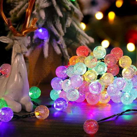 Guirlande Lumineuse Extérieure Solaire Noël Guinguette Multicolore 30LED 6,5m Boule Solaire Extérieur Jardin Imperméable Lumière Décoration Thanksgiving Maison Chambre Jardin Terrasse Patio -Triomphe (1/5)