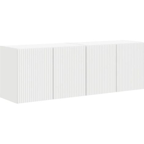 Mueble TV de pared rectangular minimalista contemporáneo 59,5 x 31 x 40 cm de madera contrachapada blanco 020055004 (1/5)