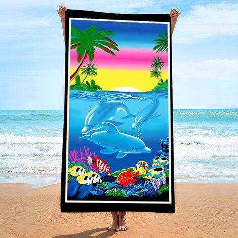Strandtuch, ultrafeines, saugfähiges Strandtuch aus Fasern, bedrucktes Handtuch, Strandmatte