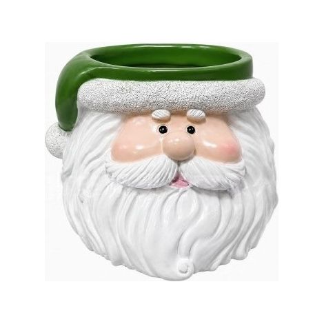Pot de fleurs Père Noël en résine 7,4 cm pour intérieur extérieur bureau jardin balcon terrasse cadeau Noël créatif (1/4)