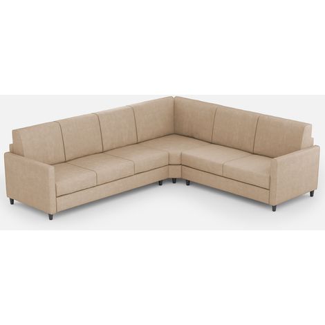 Canapé d'angle moderne italien tissu beige Korane - 5 tailles 281x241 cm-Taille 281x241 cm (1/5)