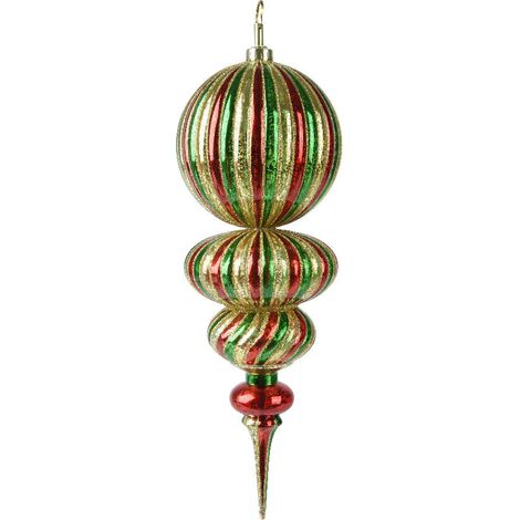 Ornamento polistirolo rosso lucido 15x43 cm