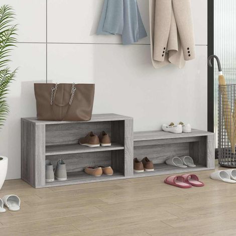 vidaXL Zapatero madera contrachapada gris Sonoma 150x35x45 cm (1/5)