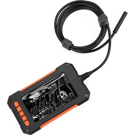 P40 2 m 4,3 Zoll IP67 Industrielles Handendoskop mit HD-Bildschirm für Fahrzeug- und Rohrleitungsinspektionen, Orange (1/5)