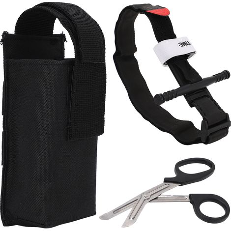 Kit de garrot médical à une main avec ciseaux pour secouristes, pompiers, policiers et sportifs (1/5)