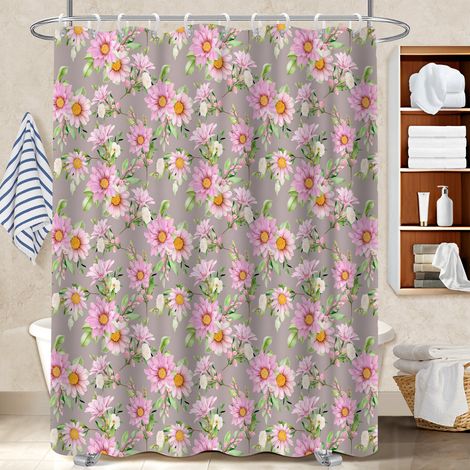 Kit rideau de douche en polyester 180x180 moderne cache baignoire pour un moment de détente absolue (1/5)
