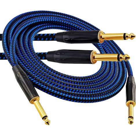 Cable para instrumentos musicales Red's - Conector de 6,3 mm / Conector de 6,3 mm - Cable trenzado FOP - GCF1150BB - 5 m (1/5)
