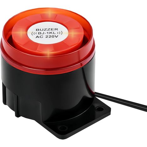 Sirène Alarme Extérieure 220V 120dB Système Antivol Maison Étanche avec Alerte Sonore et Lumineuse Clignotante Rouge Stroboscopique pour Sécurité Domestique (1/5)