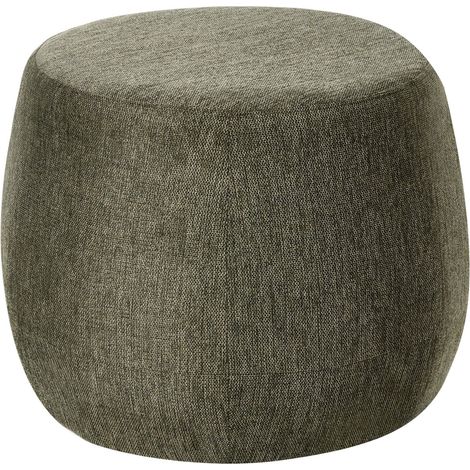 Pouf rotondo morbido soggiorno camera da letto tessuto verde scuro Ashton (1/5)