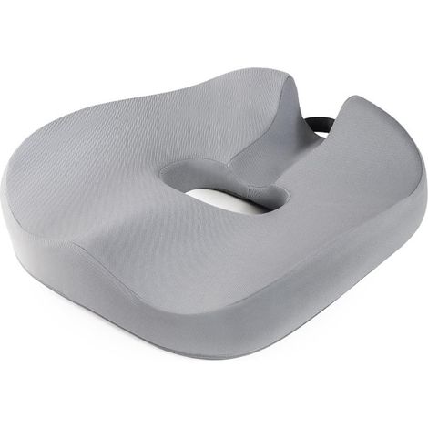 Coussin De Siège, Coussin De Siège en Mousse À Mémoire De Forme, Respirant Et Lavable, Coussin Anti Douleur Hémorroïde pour Bureau, Fauteuil Roulant, Siège D'auto,Gris (1/5)