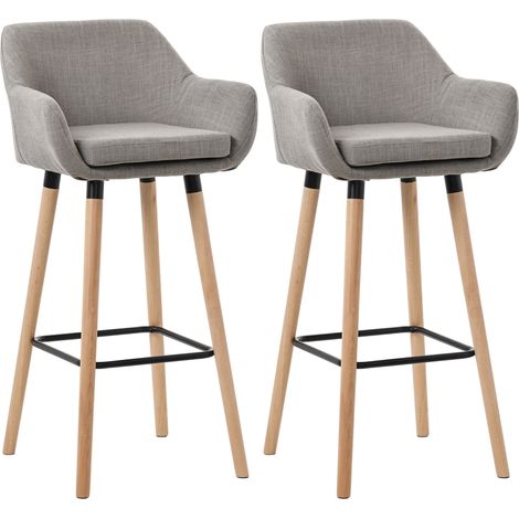 2er Set Barhocker Grant mit Stoffbezug grau (1/5)