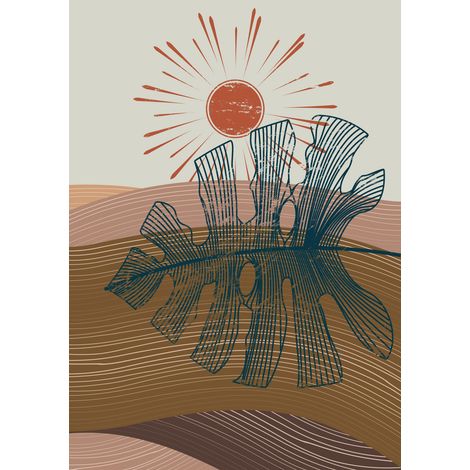 Papier peint panoramique - Paysage Boho - 130 cm x 184 cm (1/2)