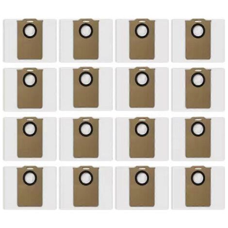 Lot de 16 sacs à poussière pour aspirateur Dreame Mova E20 Plus/Proscenic Q8 Max /Trouver E20 Pro Plus/Honor Choice R3 Plus