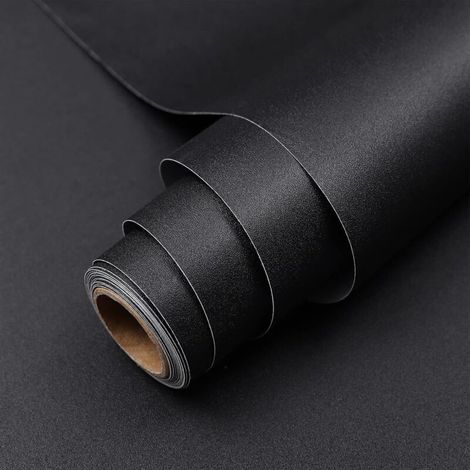 Bardusch-Papier adhésif noir mat 40×300 cm, vinyle imperméable, cuisine/table/ar moire. (1/4)